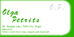 olga petrits business card